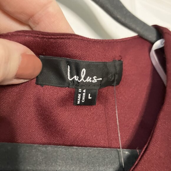 Lulus Jumpsuit Womens L Illustrious Charm Burgundy Cap Sleeve Cutout New/Defects - Picture 5 of 16